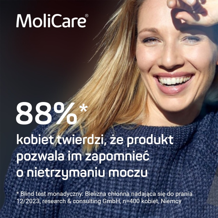 Higiena osób z problemem nietrzymania moczu - Bielizna chłonna MoliCare® dla kobiet i mężczyzn